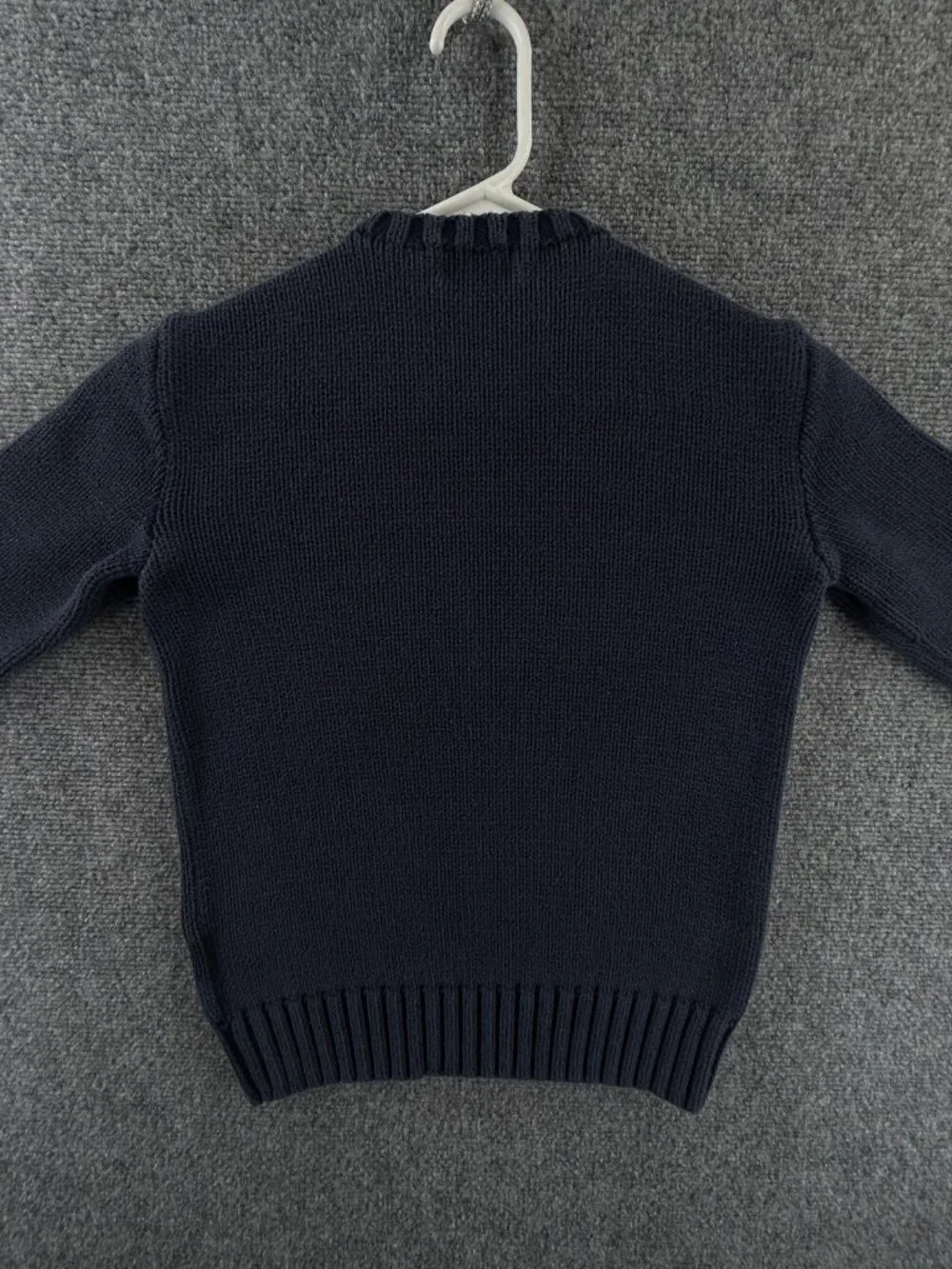 Polo Ralph Lauren XS USA Flag Sweater Navy Blue Embroidered Crew Neck Cotton